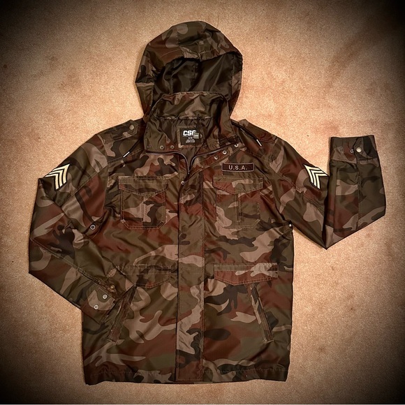 (#124) CSG Men’s Camouflage Windbreaker Jacket - Picture 1 of 12